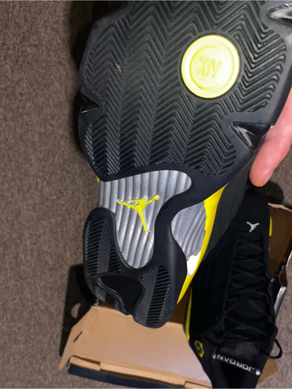 Jordan 14 Retro Thunder Basketball Sneakers